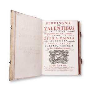 VALENTI, Ferdinando: Opera omnia selectiora III: