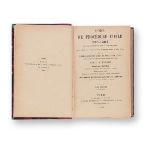 ROGRON, J. A. (1793-1871): Code of procedure I.