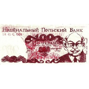 Solidarity brick with caricature of Jerzy Urban