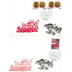 Two Solidarity envelopes, 1983