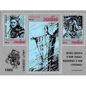 Satz von drei Briefmarken