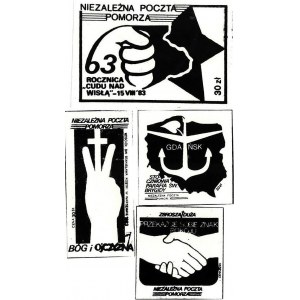 Série de quatre timbres : Poste indépendante de Poméranie