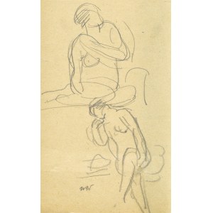 Wojciech WEISS (1875-1950), Sketch of a female nude in two shots