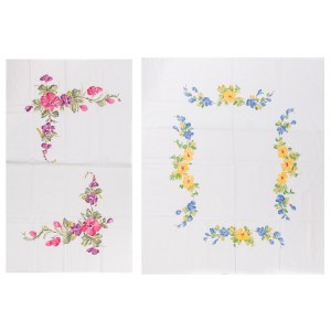 Set of hand-painted cotton tablecloths