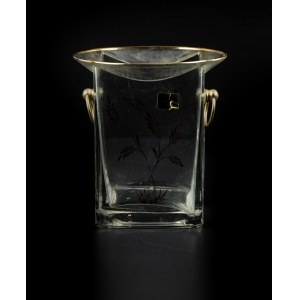 Vintage Glass and Brass Ice Container
