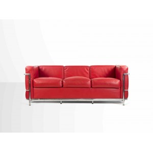 Vintage Red LC2 Sofa