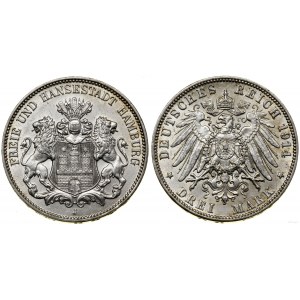 Niemcy, 3 marki, 1914 J, Hamburg