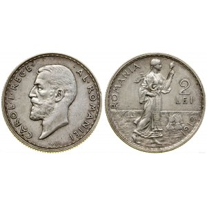 Romania, 2 lei, 1912, Brussels