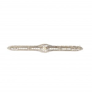 Art Deco Brosche mit Barockperle