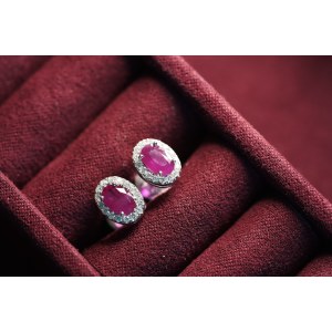 Crimson earrings with rubies