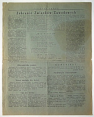 PRAGA BULLETIN. Warsaw - Praga, Wednesday, October 18, 1944. no. 19. publisher : Command of the Capital City of Warsaw....