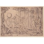 Marcantonio Raimondi, A man with two trumpets