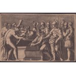 Marcantonio Raimondi, Alexander the Great Preserving the Works of Homer in Achilles' Sarcophagus