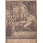 Agostino Veneziano (Agostino dei Musi), Heracles as a child with Alcmena and Amphitryon
