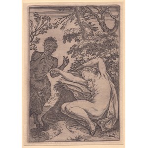 Agostino Carracci, Satyr and a sleeping Nymph