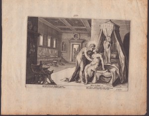 Hendrik Goltzius, Thisbe Frightened by the Lion | Jupiter and Juno with Tiresias | Apollo and Leucotoe