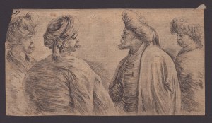 Stefano della Bella, Four Turks with turbans