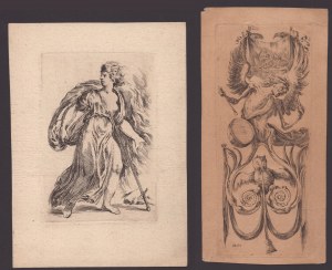 Stefano della Bella, Death of Dido | Grotesque with Death Playing a Drum