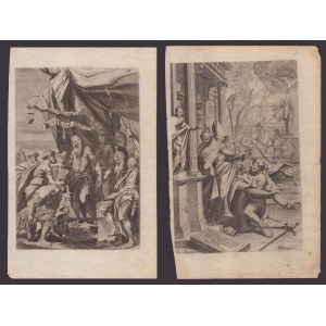 Johann Jakob Thurneysen detto il Vecchio, St. Ambrose Rejects Emperor Theodosius | Alboin Drank Wine from a Cup Made from the Skull of Rosmunda&#39;s Father