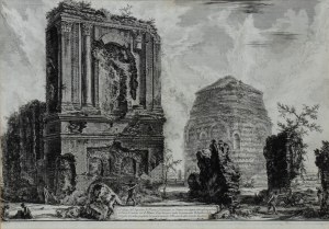 Giovanni Battista Piranesi, Veduta del Sepolcro di Pisone Liciniano su antica via Appia