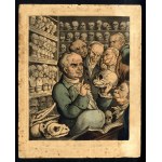 Thomas Rowlandson, (the German doctor) Franz Joseph Gall discusses with colleagues, inside an anatomical room