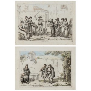Bartolomeo Pinelli, Ballo dell'Orso | Li Piferari in Roma - Costumi del Regno di Napoli 1809