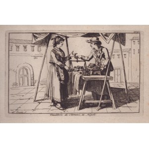 Bartolomeo Pinelli, Venditore di Torroni, in Napoli | Venditore di sorbetti, in Napoli | Acquajolo, nella città di Napoli | Venditore di Nocchie, dette Antrite, in Napoli | Uomo, e Donna di Santangelo Limosani, Contado di Molise | Donna del Paese di Petto