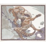 Norbertine Bresslern-Roth, Stürzender Steinbock (Falling Roe Deer) 1922