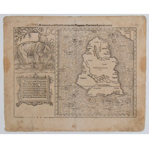 Sebastian Münster, ostrov Taprobana (Srí Lanka) 1574