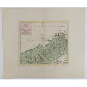 Isaak Tirion, Kaart van de landengte van Panama 1745 approx.