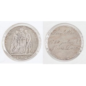 MÉDAILLE DE MARIAGE HONGROIS, 1867