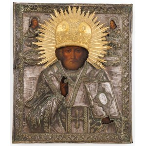 IKONA, ŚW. MIKOŁAJ CUDOTWÓRCA, Rosja, I poł. XIX w.