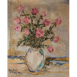 Bronisława WILIMOWSKA, RÓŻE WAZONIE Huile, toile ; 76 x 62 cm Signé à gauche : BWilim
