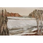 Bronisława WILIMOWSKA, PEJZAŻ ZIMOWY (Z WAŁU POMORSKIEGO II), 1980Olej, płótno; 65 x 100sygnowany l.d. BWilim; sygnowany i opisany na odwrocie