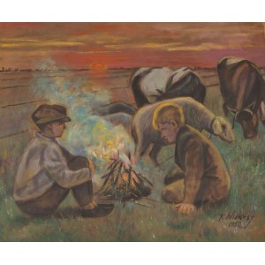 Roman WILKOSZ, PASTUSZKOVIE AT THE FIRE, 1958