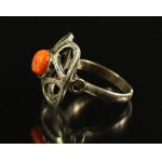Silver ring with coral, ORNO (203)