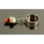 Jewelry set with coral, ORNO. Silver (313)