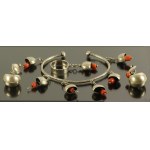 Jewelry set with coral, ORNO. Silver (313)