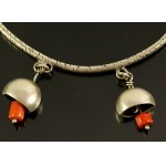 Jewelry set with coral, ORNO. Silver (313)