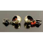 Jewelry set with coral, ORNO. Silver (313)