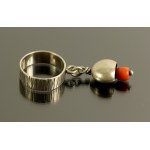 Jewelry set with coral, ORNO. Silver (313)