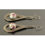 Pair of earrings, silver, porcelain (314)
