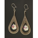 Pair of earrings, silver, porcelain (314)