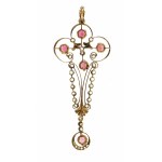 Gold pendant with five tourmalines. Tsarist Russia (702)