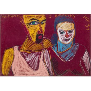 Wiesław Obrzydowski (1938 Kraków - 2017 Kraków), Autoportret z Renatką, 1994