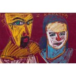 Wiesław Obrzydowski (1938 Kraków - 2017 Kraków), Autoportret z Renatką, 1994