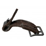 Shorter part of chinstrap with steel painted buckle for M40 and M42