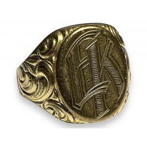 German WW II officer ring with initials EK