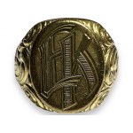 German WW II officer ring with initials EK