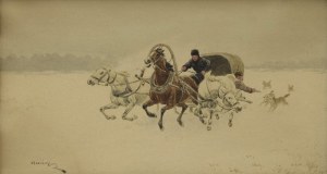 Kajetan KOSIŃSKI (1847-1935), Spłoszony zaprzęg